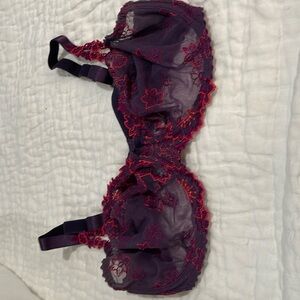 Beautiful Prima Donna purple bra with unexpected fuchsia and orange details